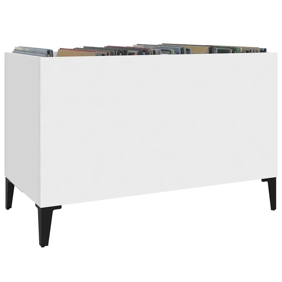 Armoire à disques blanc 74,5x38x48 cm bois d'ingénierie - 4