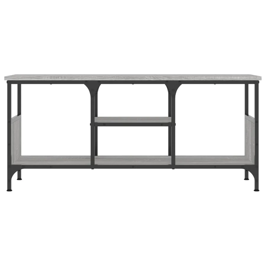 Meuble TV sonoma gris 100x35x45 cm bois d'ingénierie et fer - 4