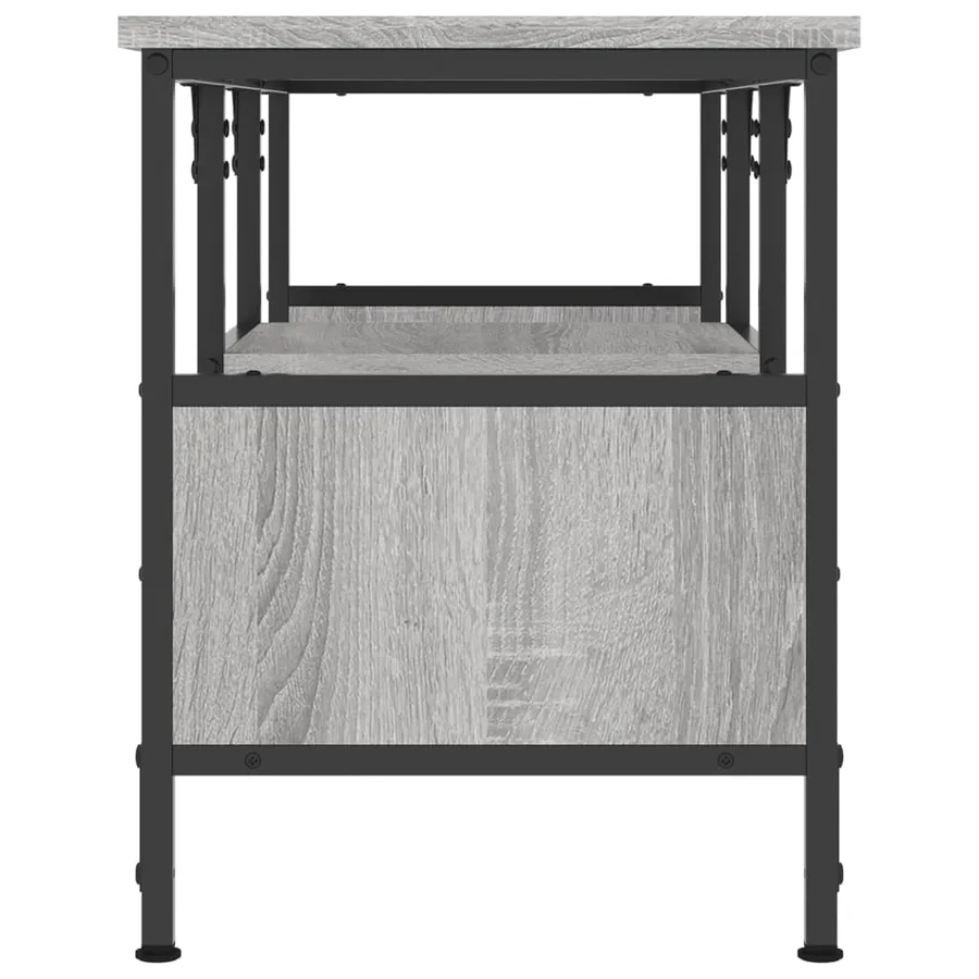 Meuble TV sonoma gris 100x35x45 cm bois d'ingénierie et fer - 5