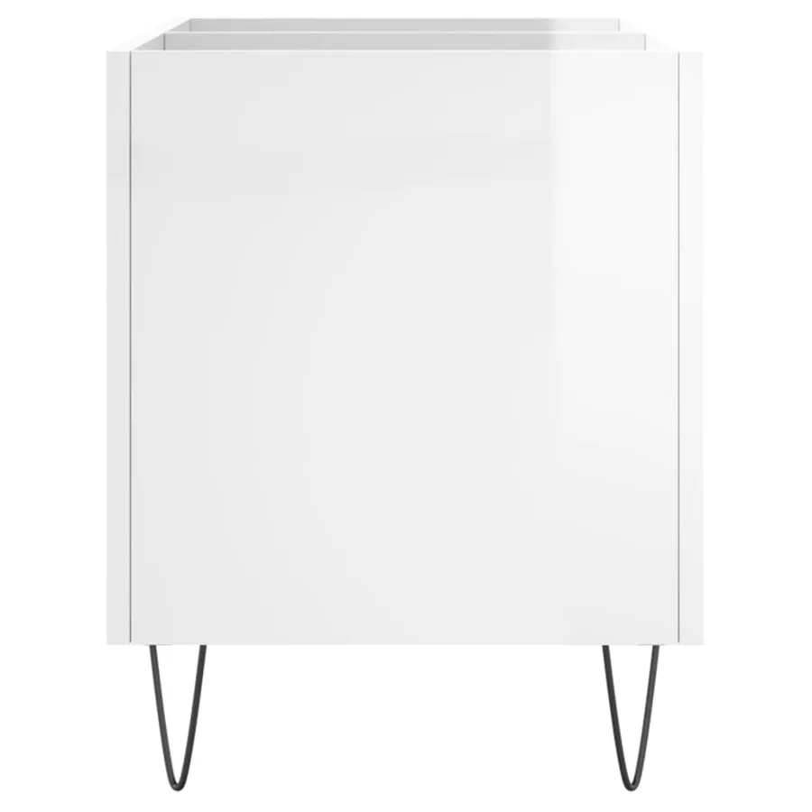 Armoire à disques blanc brillant 74,5x38x48cm bois d'ingénierie - 5