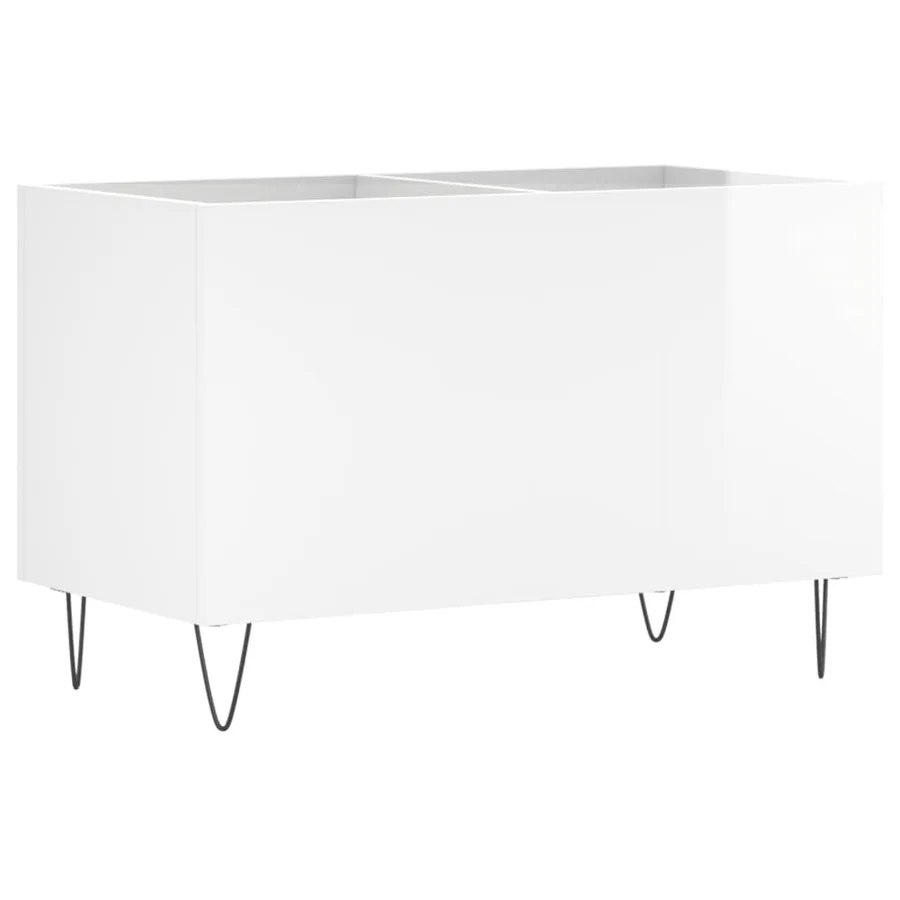 Armoire à disques blanc brillant 74,5x38x48cm bois d'ingénierie - 6