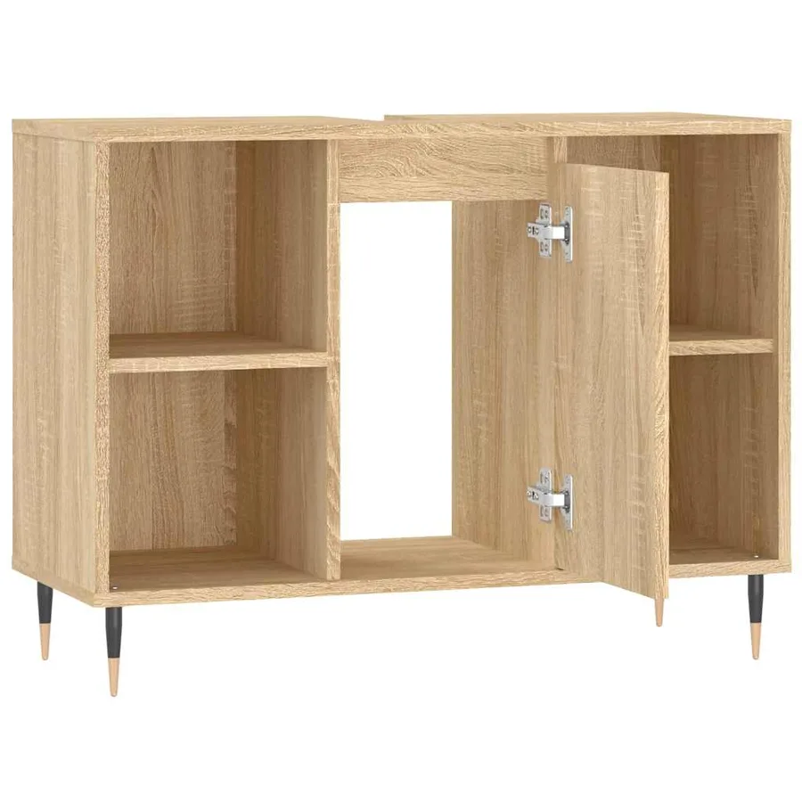 Armoire salle de bain chêne sonoma 80x33x60cm bois d'ingénierie - 5