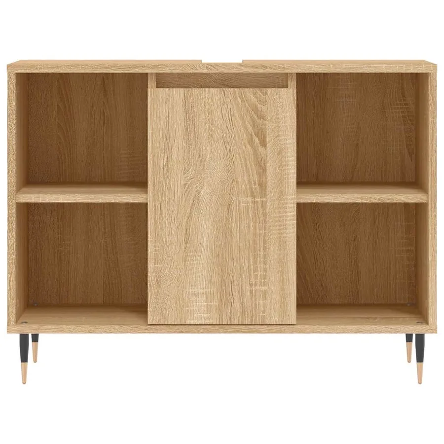 Armoire salle de bain chêne sonoma 80x33x60cm bois d'ingénierie - 6