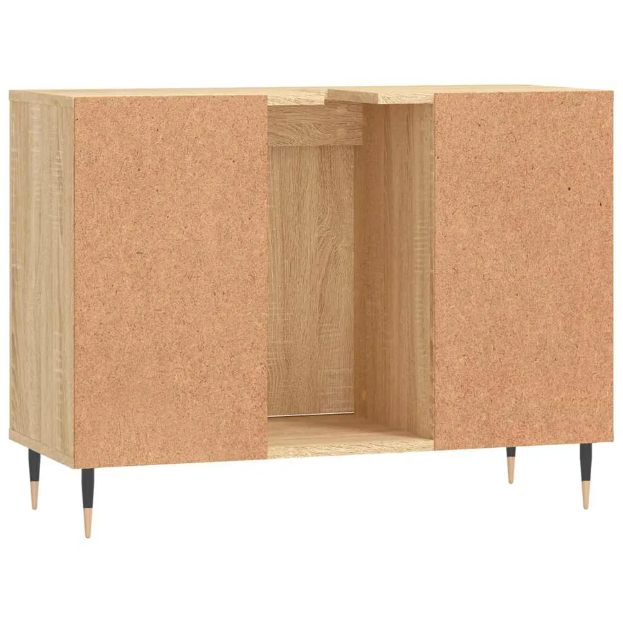 Armoire salle de bain chêne sonoma 80x33x60cm bois d'ingénierie - 8