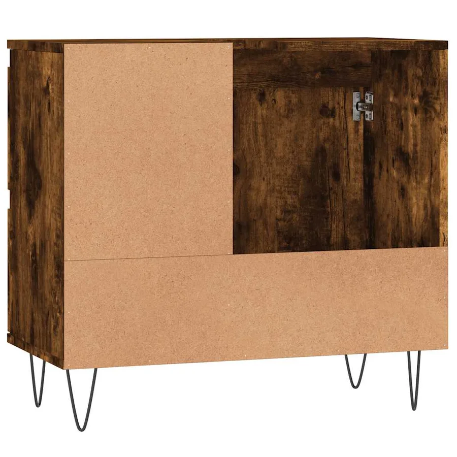 Armoire de bain chêne fumé 65x33x60 cm bois d'ingénierie - 7