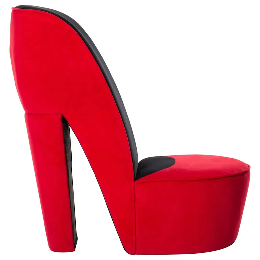 Chaise en forme de talon haut rouge velours - 4