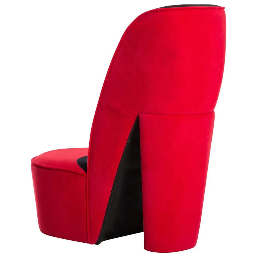 Chaise en forme de talon haut rouge velours - 6