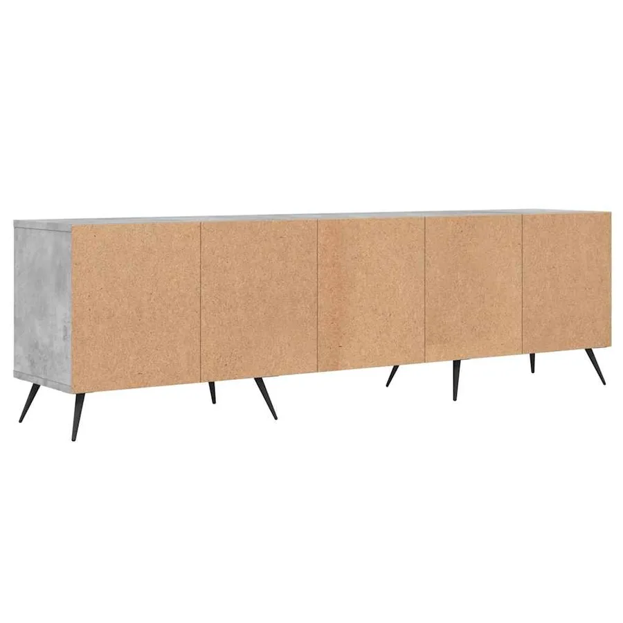 Meuble TV gris béton 150x30x44,5 cm bois d'ingénierie - 8