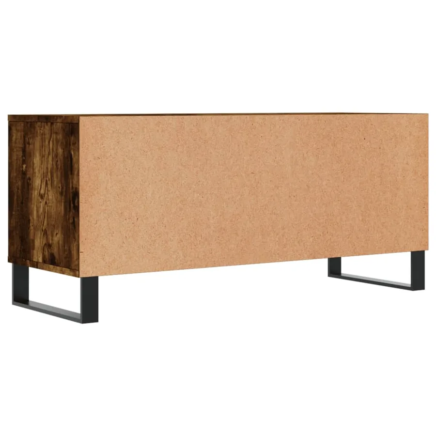 Meuble TV chêne fumé 100x34,5x44,5 cm bois d'ingénierie - 8