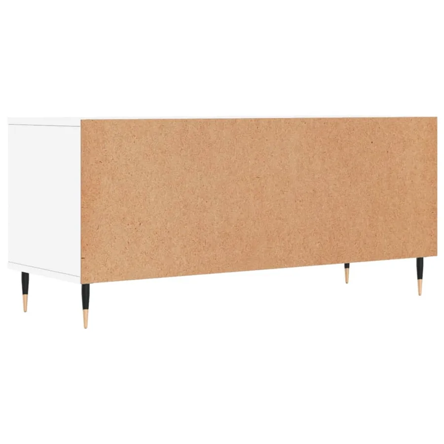 Meuble TV blanc 100x34,5x44,5 cm bois d'ingénierie - 8
