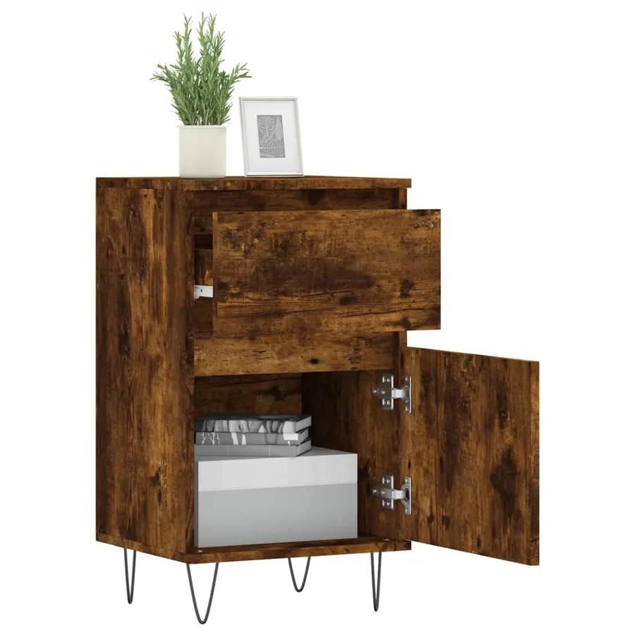 Buffets 2 pcs chêne fumé 40x35x70 cm bois d'ingénierie - 4