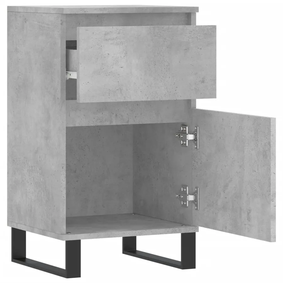 Buffets 2 pcs gris béton 40x35x70 cm bois d'ingénierie - 7