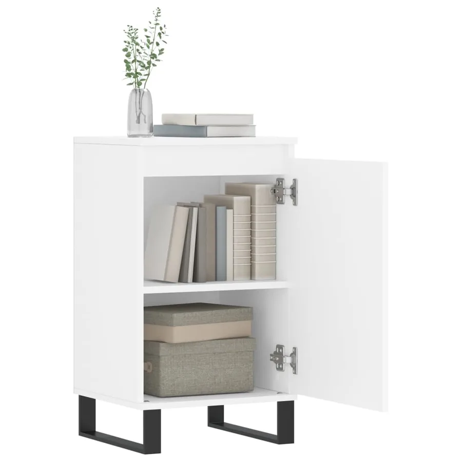 Buffets 2 pcs blanc 40x35x70 cm bois d’ingénierie - 4