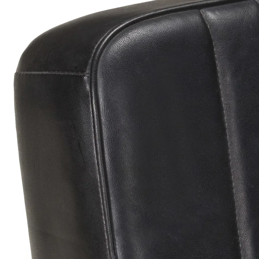 Chaise de canapé cantilever noir cuir véritable - 5