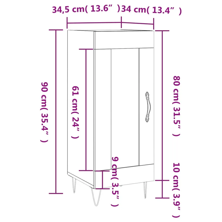 Buffet Chêne sonoma 34,5x34x90 cm Bois d'ingénierie - 13