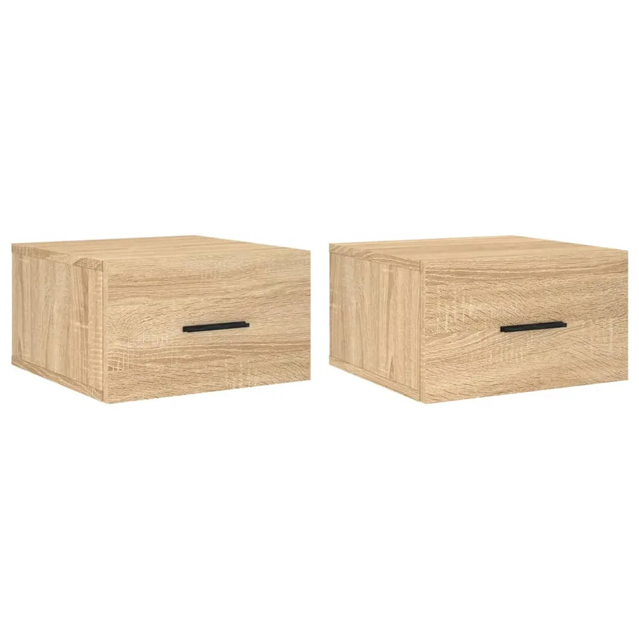 Tables de chevet murales 2 pcs chêne sonoma 35x35x20 cm - 2