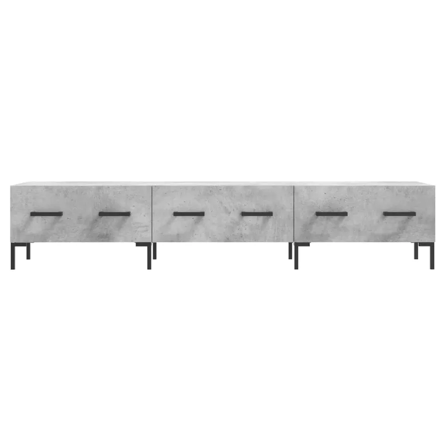 Meuble TV gris béton 150x36x30 cm bois d'ingénierie - 5