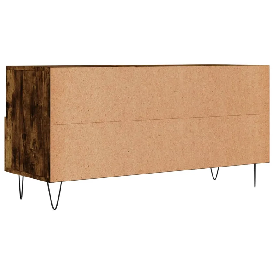 Meuble TV chêne fumé 102x36x50 cm bois d'ingénierie - 8