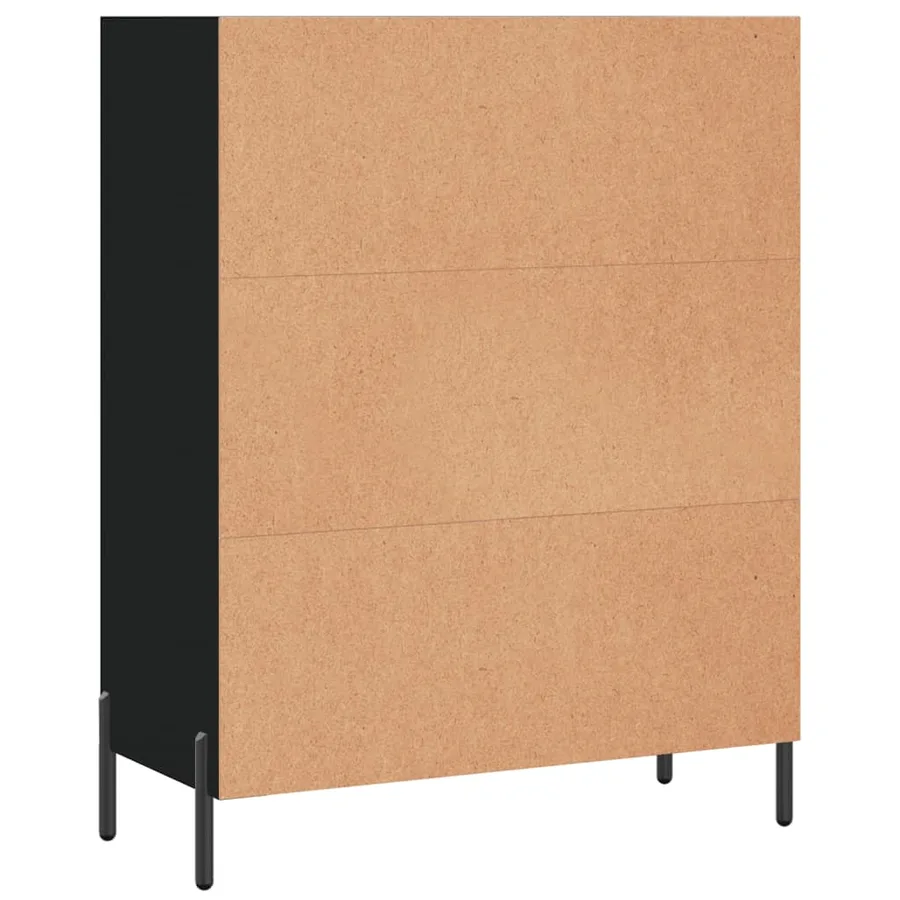 Armoire à étagères noir 69,5x32,5x90 cm bois d'ingénierie - 6