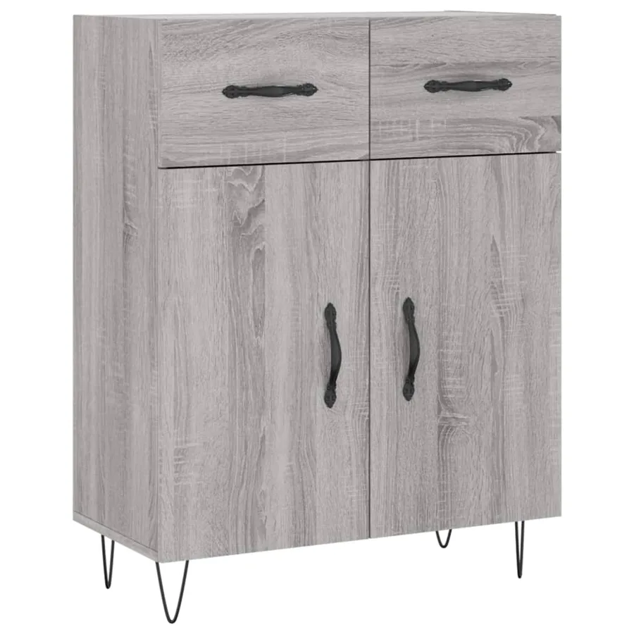 Buffet sonoma gris 69,5x34x90 cm bois d'ingénierie - 2