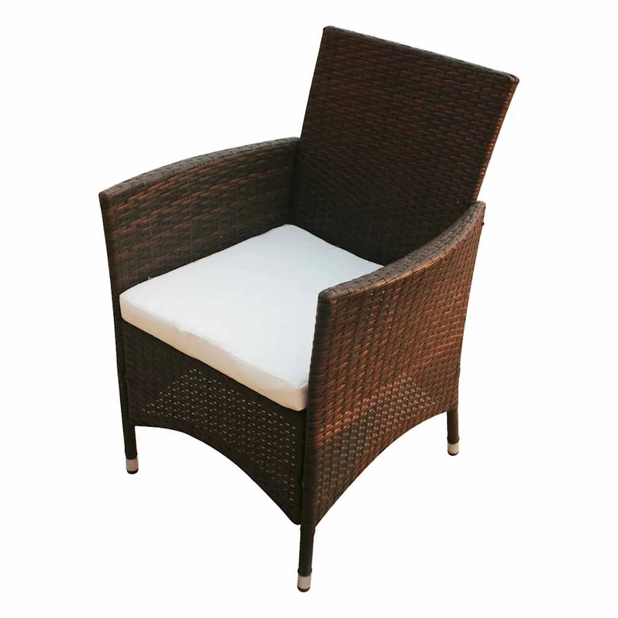 Ensemble à manger d'extérieur 7 pcs et coussins Résine tressée - 5