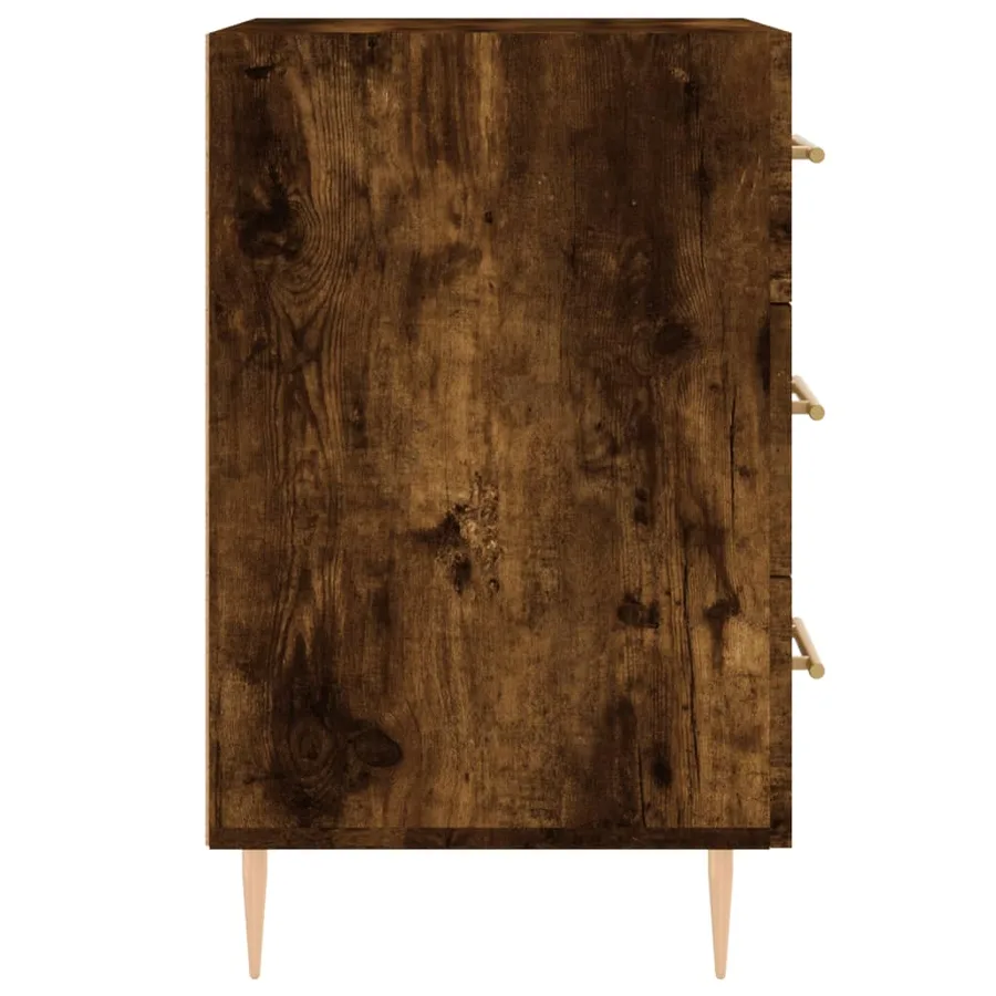 Table de chevet chêne fumé 40x40x66 cm bois d'ingénierie - 6