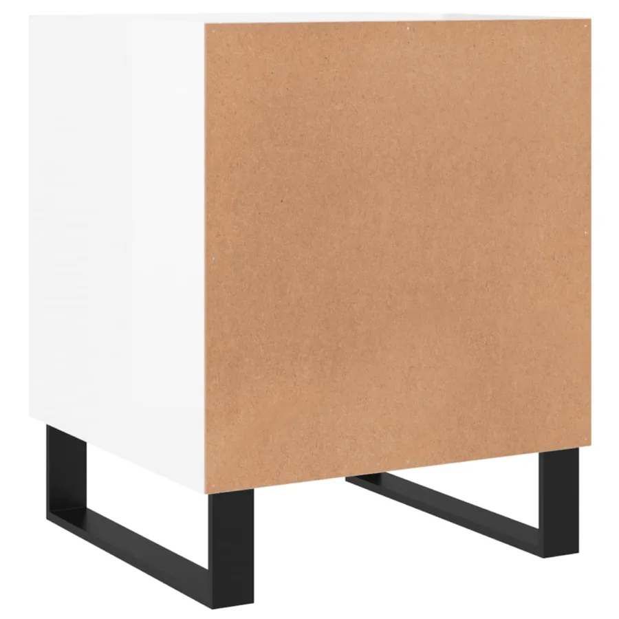 Table de chevet blanc brillant 40x40x50 cm bois d’ingénierie - 8