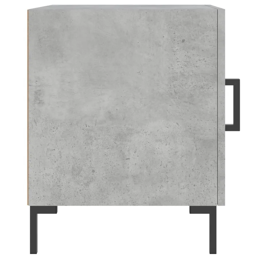 Tables de chevet 2 pcs gris béton 40x40x50 cm bois d’ingénierie - 5
