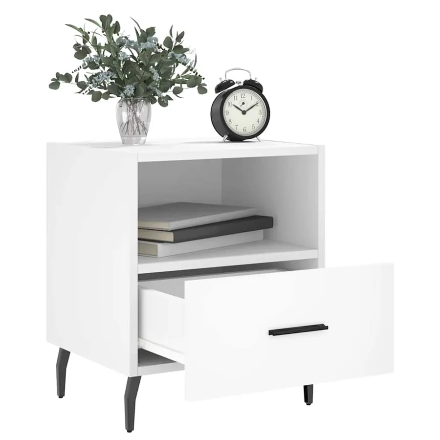 Tables de chevet 2 pcs blanc 40x35x47,5 cm bois d’ingénierie - 3