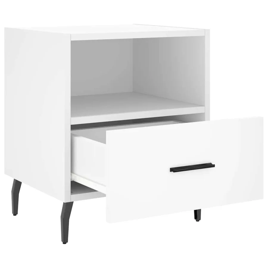 Tables de chevet 2 pcs blanc 40x35x47,5 cm bois d’ingénierie - 5