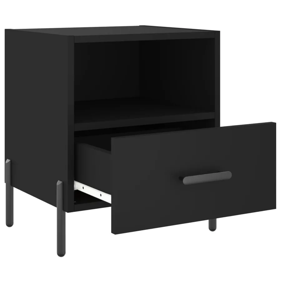 Tables de chevet 2 pcs noir 40x35x47,5 cm bois d’ingénierie - 5