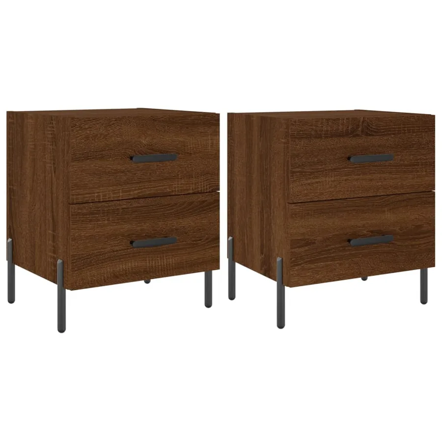 Tables de chevet 2 pcs chêne marron 40x35x47,5 cm - 2