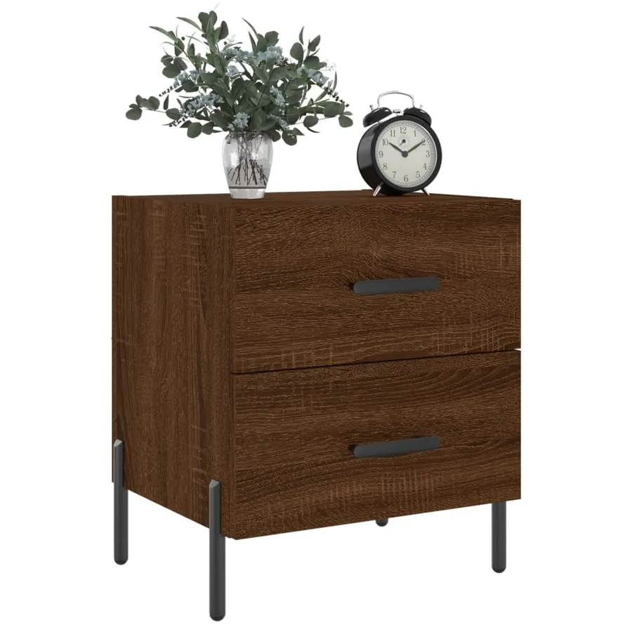 Tables de chevet 2 pcs chêne marron 40x35x47,5 cm - 3