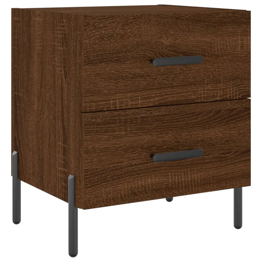 Tables de chevet 2 pcs chêne marron 40x35x47,5 cm - 5