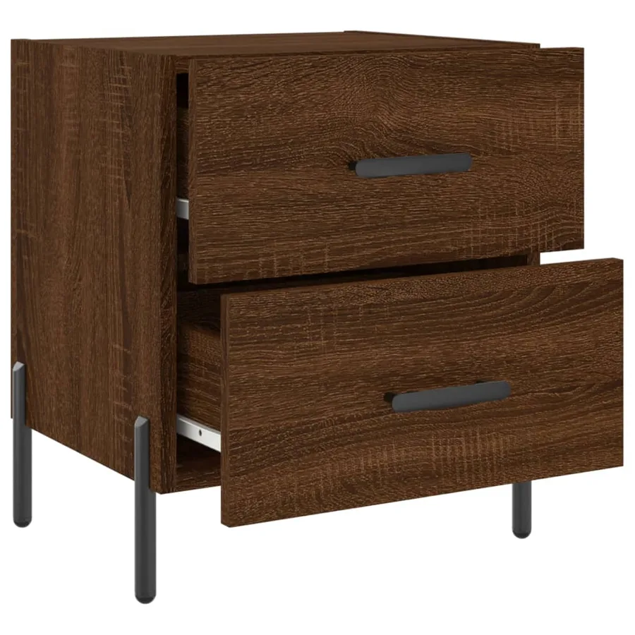 Tables de chevet 2 pcs chêne marron 40x35x47,5 cm - 8