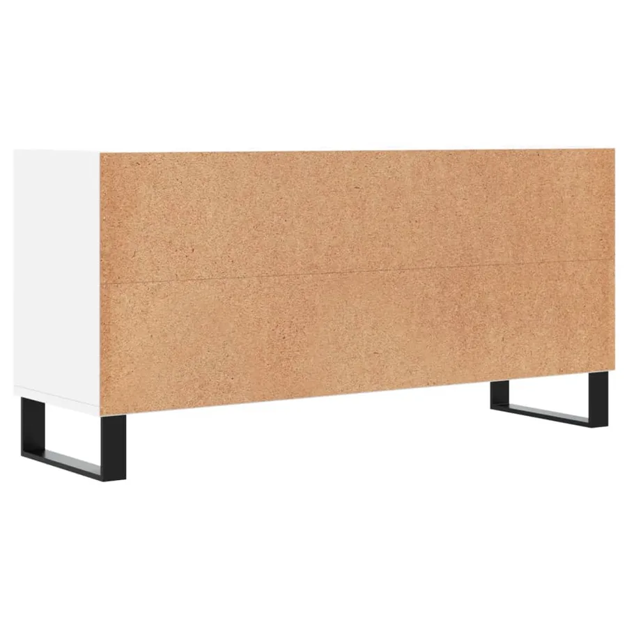 Meuble TV blanc 103,5x30x50 cm bois d'ingénierie - 6