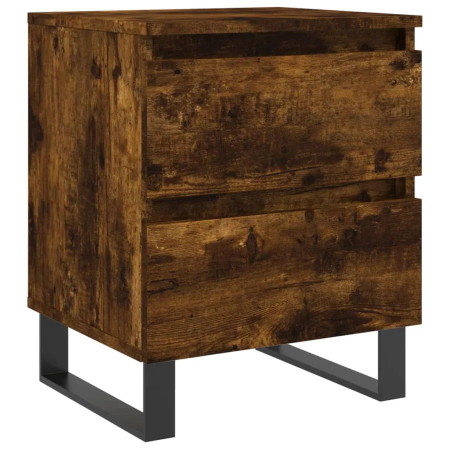 Table de chevet chêne fumé 40x35x50 cm bois d’ingénierie - 2