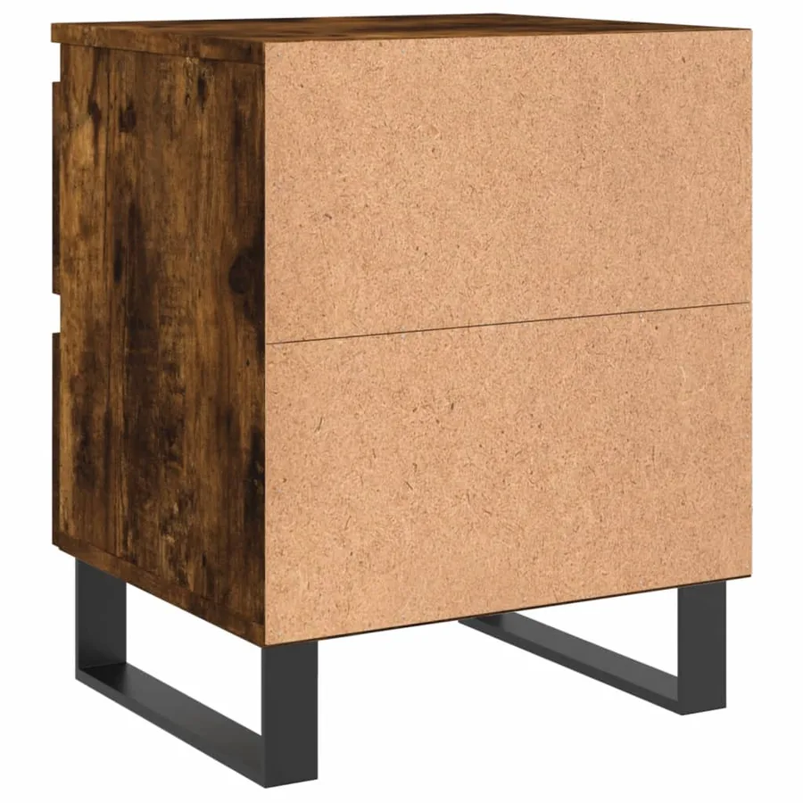 Table de chevet chêne fumé 40x35x50 cm bois d’ingénierie - 8