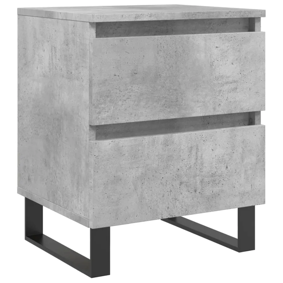Table de chevet gris béton 40x35x50 cm bois d’ingénierie - 2