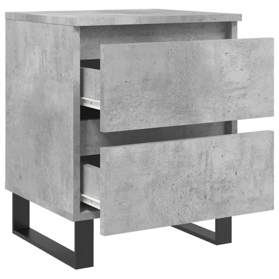 Table de chevet gris béton 40x35x50 cm bois d’ingénierie - 6