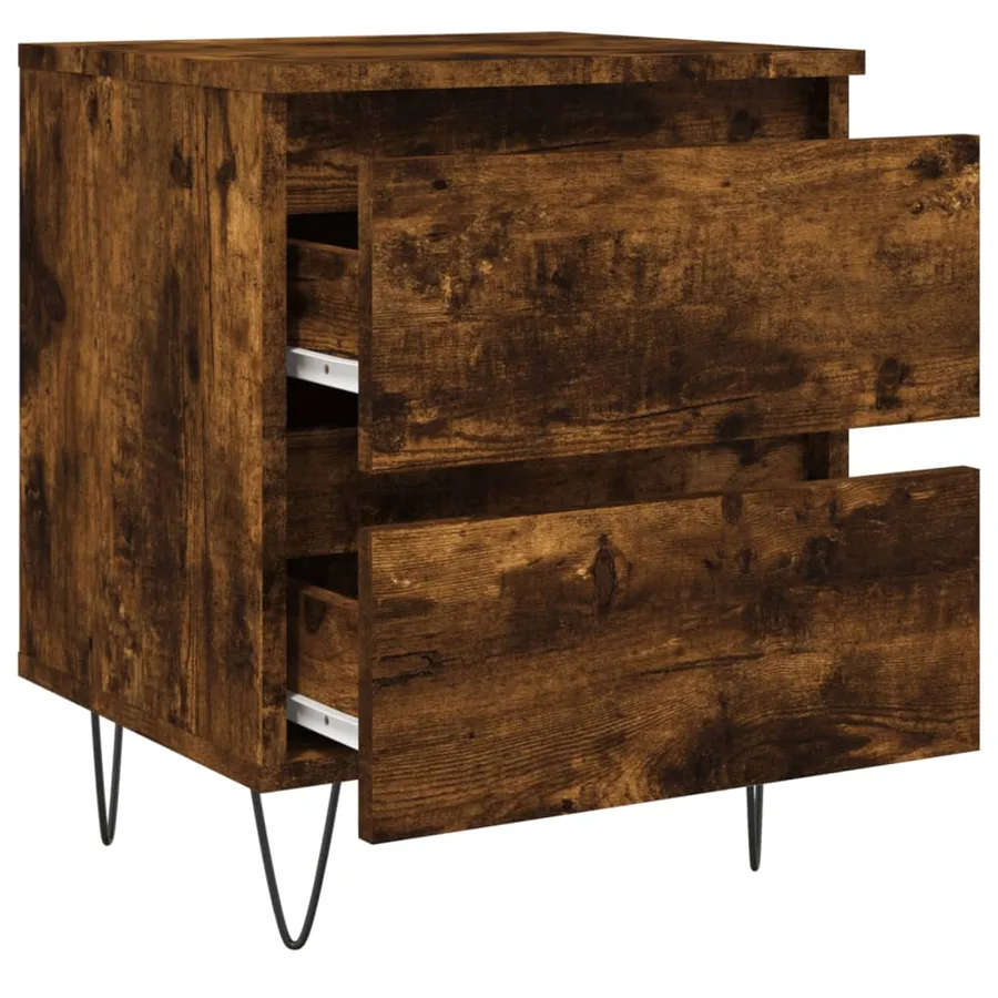 Tables de chevet 2 pcs chêne fumé 40x35x50 cm bois ingénierie - 6