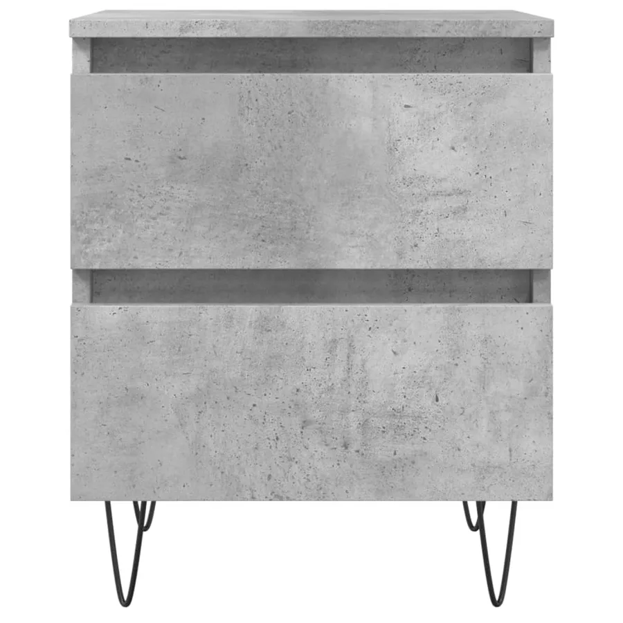 Tables de chevet 2 pcs gris béton 40x35x50 cm bois d’ingénierie - 5