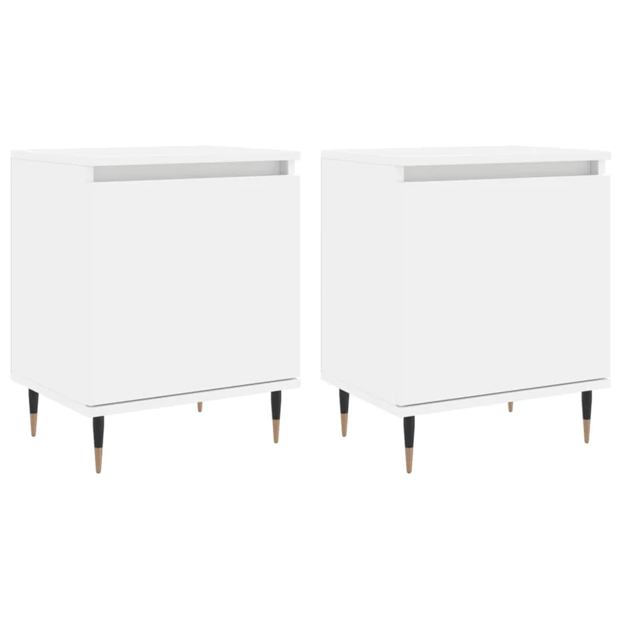 Tables de chevet 2 pcs blanc 40x30x50 cm bois d'ingénierie - 2