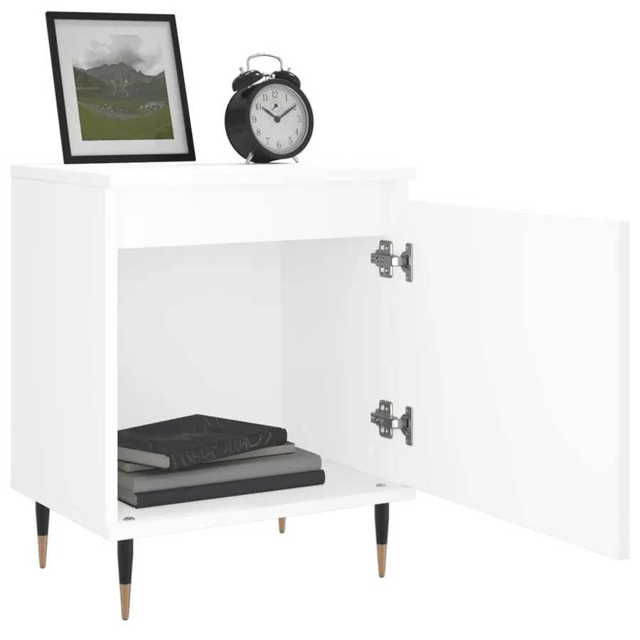 Tables de chevet 2 pcs blanc 40x30x50 cm bois d'ingénierie - 4