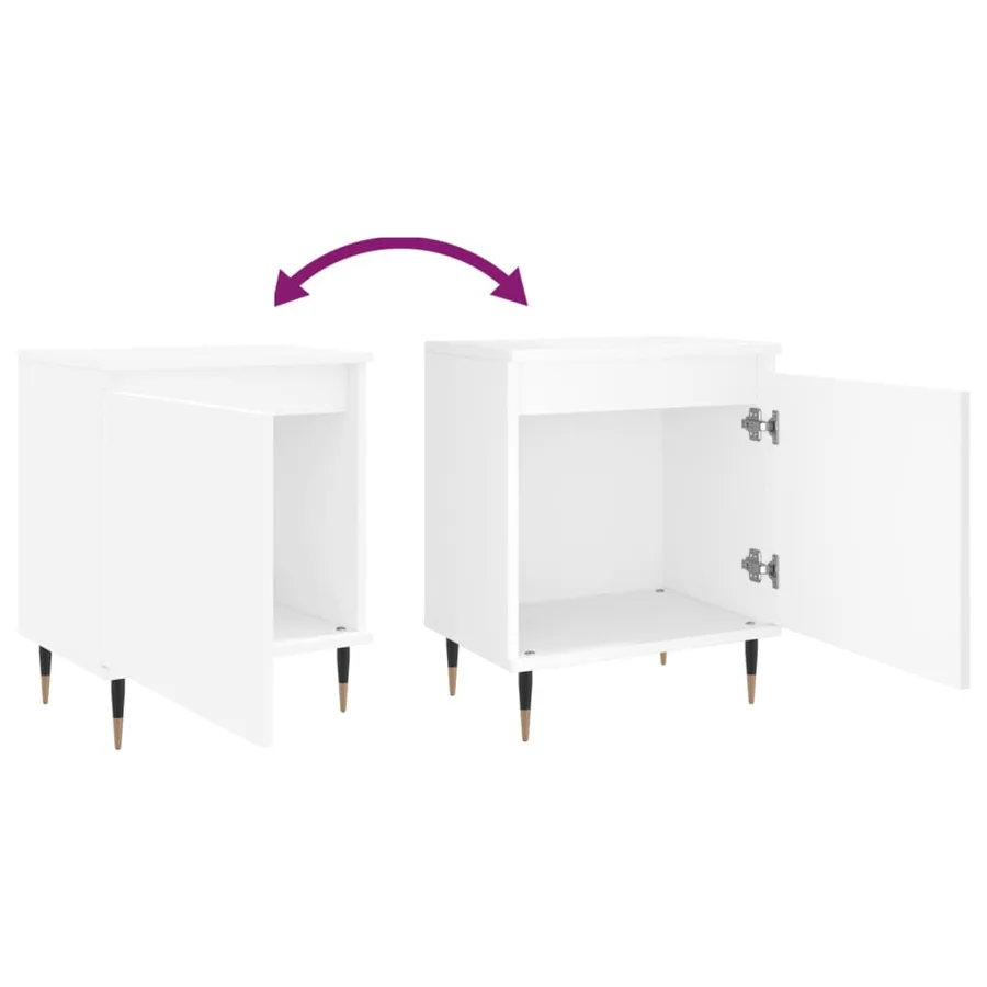 Tables de chevet 2 pcs blanc 40x30x50 cm bois d'ingénierie - 9