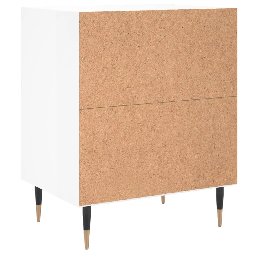 Tables de chevet 2pcs blanc brillant 40x30x50cm bois ingénierie - 7