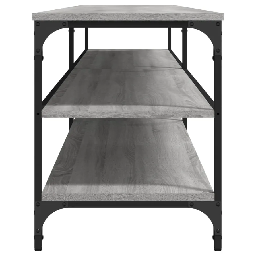 Meuble TV sonoma gris 200x30x50 cm bois d'ingénierie et métal - 6