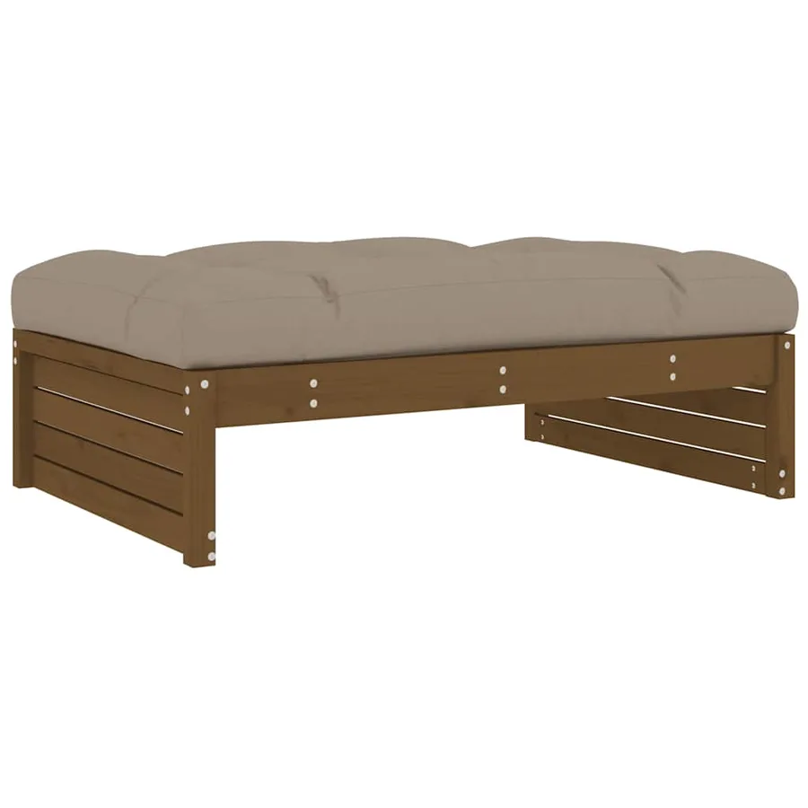 Repose-pied de jardin 120x80 cm marron miel bois de pin massif - 2