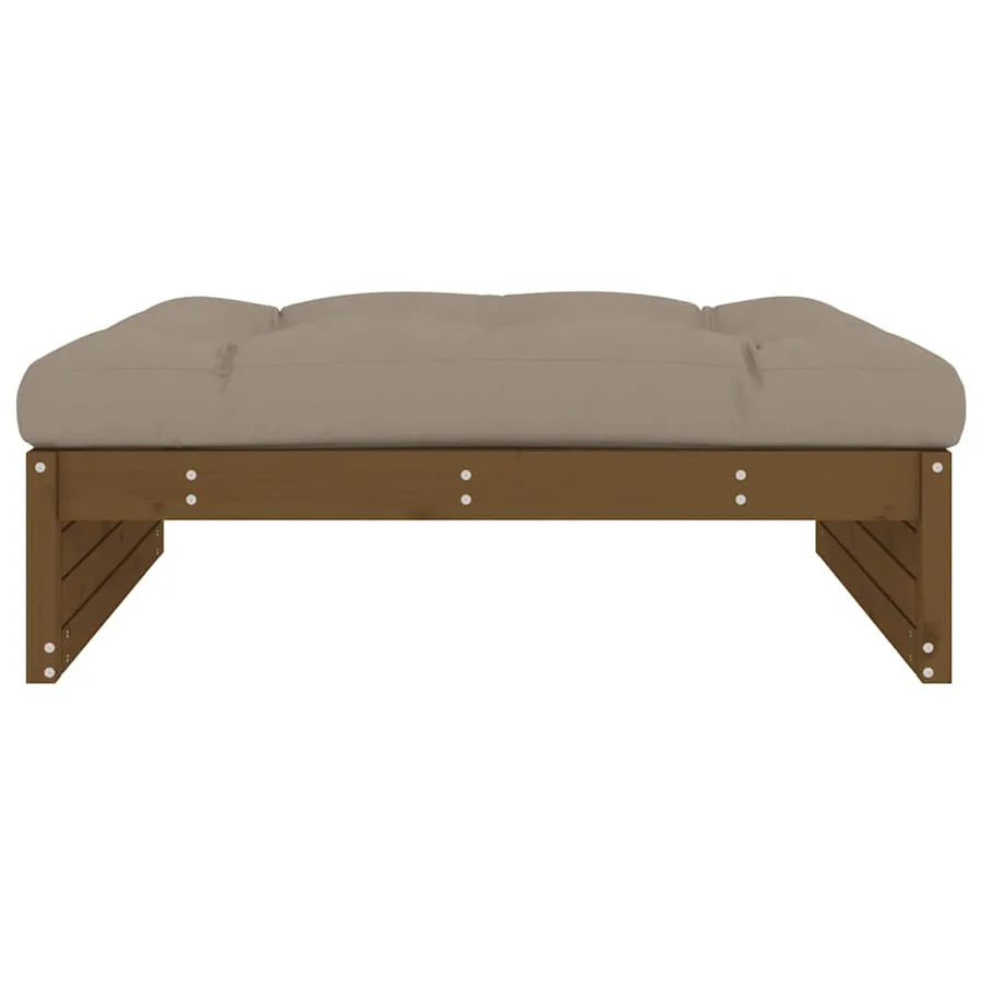 Repose-pied de jardin 120x80 cm marron miel bois de pin massif - 3