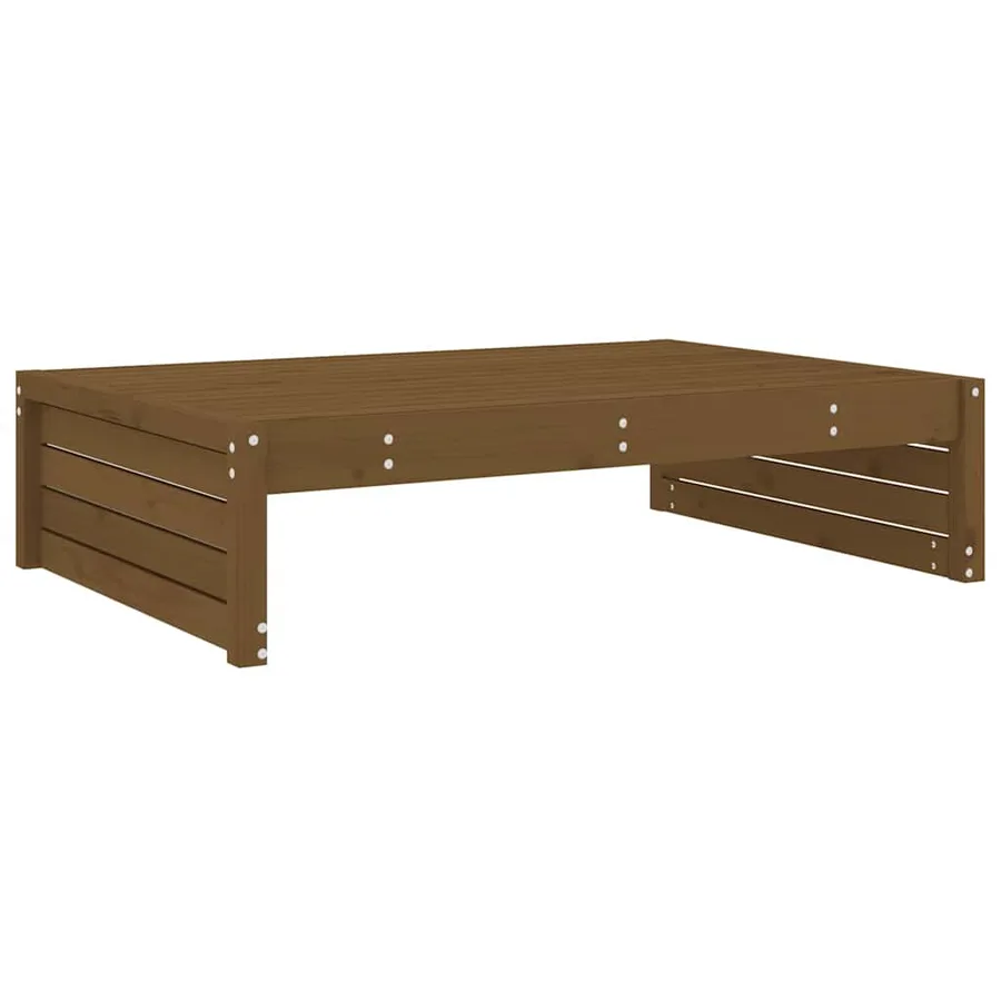 Repose-pied de jardin 120x80 cm marron miel bois de pin massif - 4